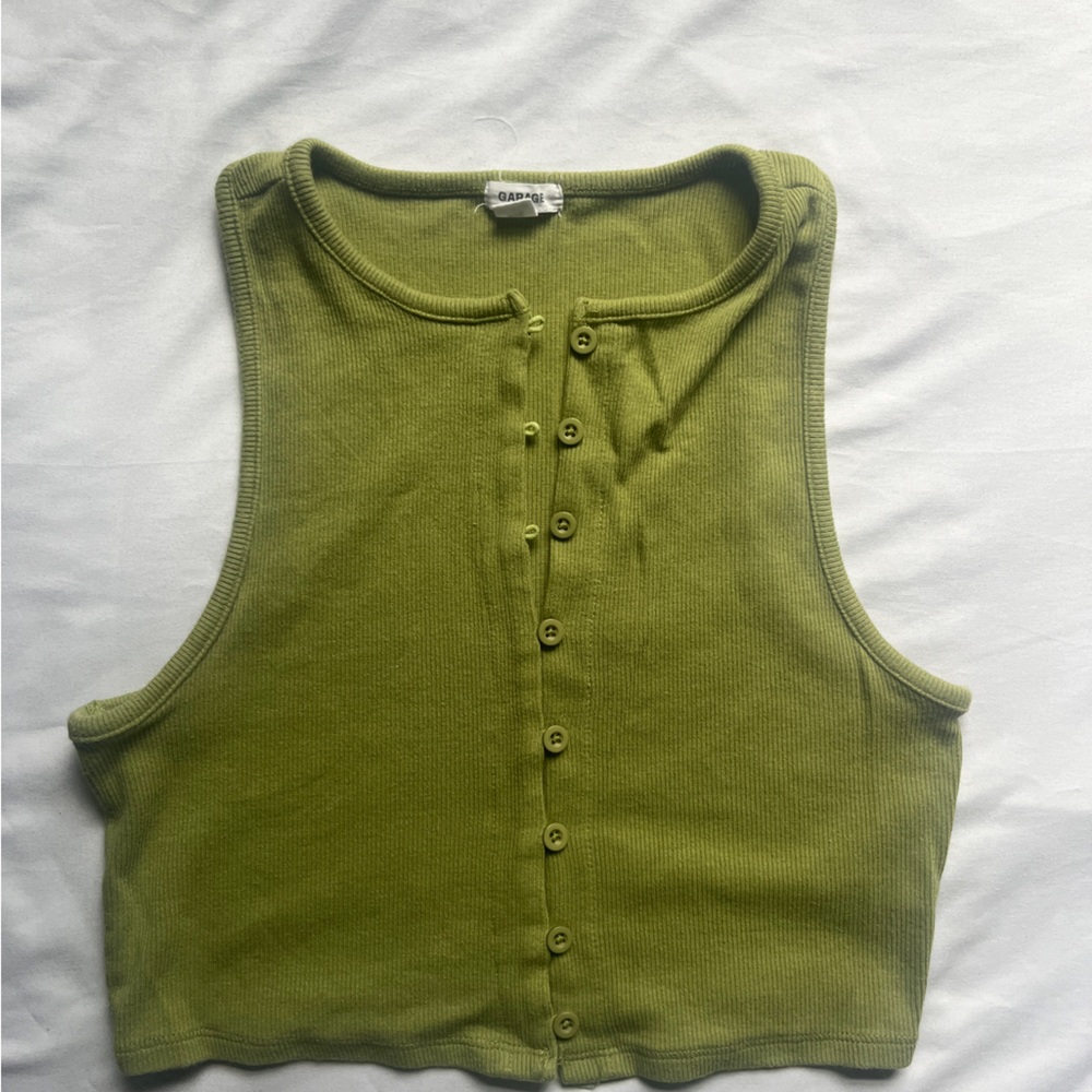 Garage Olive Green Crop Top